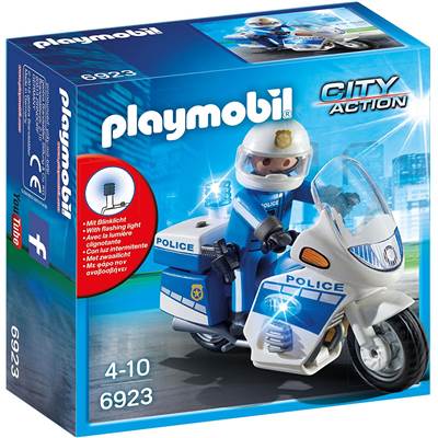 Moto de policier avec gyrophare
