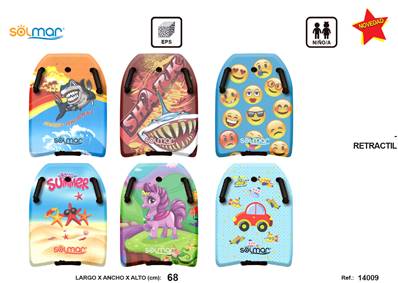 BODY BOARD 68 CM POIGNEES