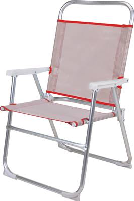 FAUTEUIL ALUMINIUM ROUGE 51X56X90