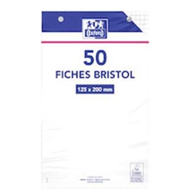 50 FICHES BRISTOL BLANCHE 125X200 PER
