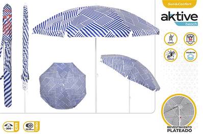 PARASOL D200 UV50 RAYE BLEU