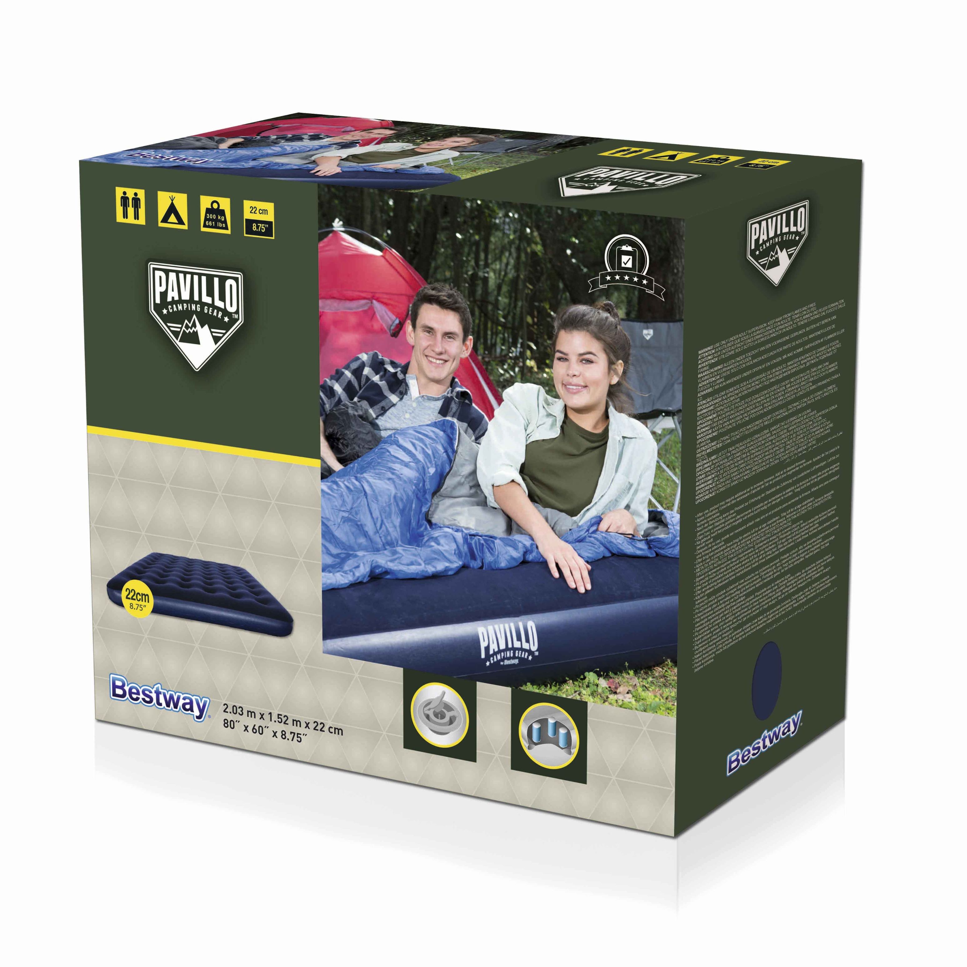 MATELAS CAMPING PAVILLO 185X152X22