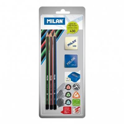 BL. 3 CRAYONS+GOMME+TAILLE CRA