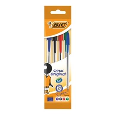 POCHETTE 4 BIC CRISTAL ASSORTI