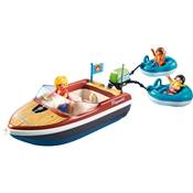 Bateau avec bouées et vacanciers