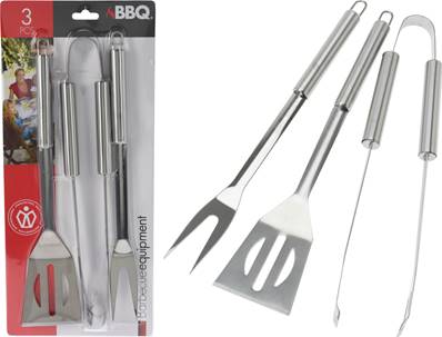 SERVICE A BBQ 3 PIECES INOX BL 185X50X420