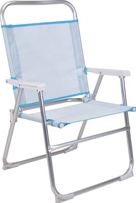 FAUTEUIL ALUMINIUM BLEU 51X56X90